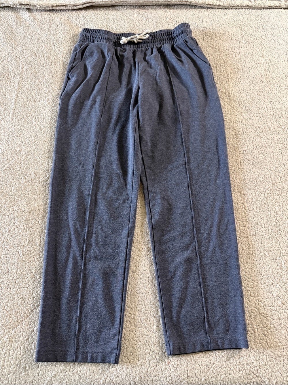 LOFT Women's Blue Grey Drawstring Ankle Pants Medium